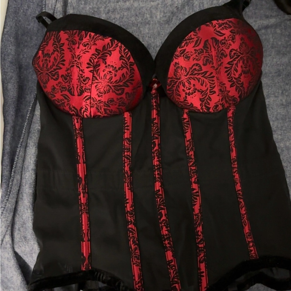 Elegant Red and Black Corset